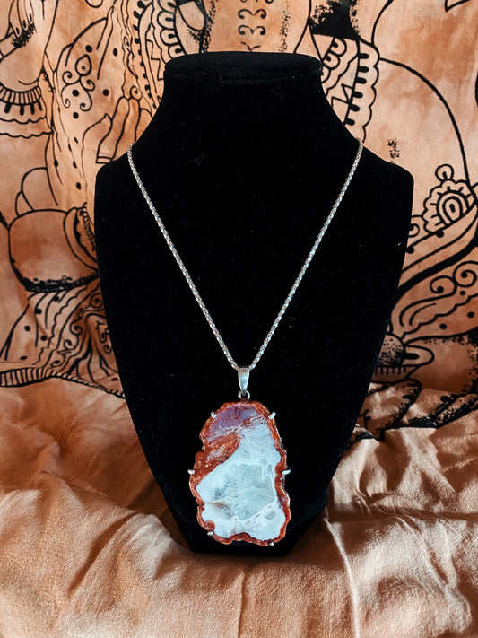 SILVER X CORAL AGATE