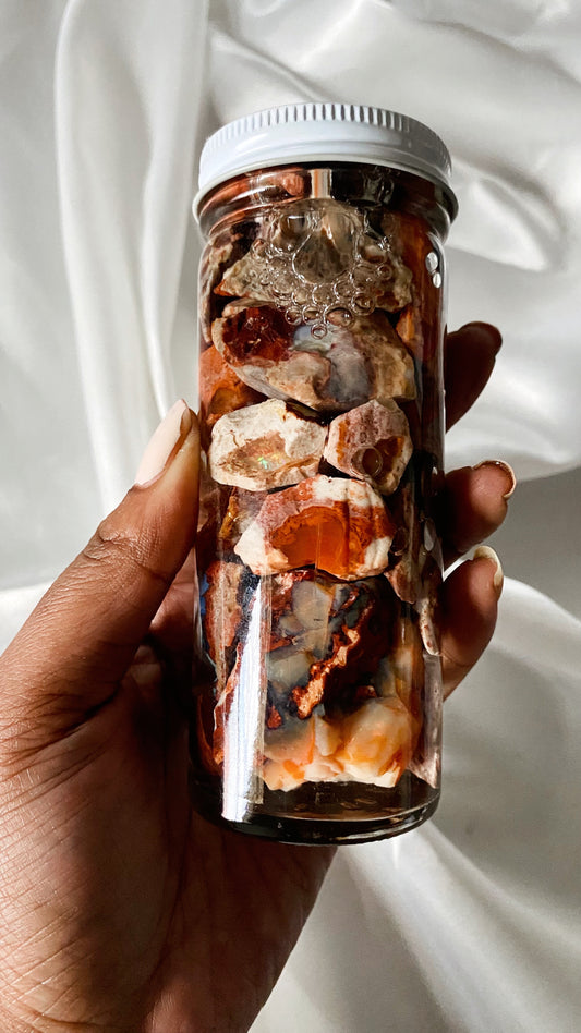 Jar of MEXICAN FIRE OPALS
